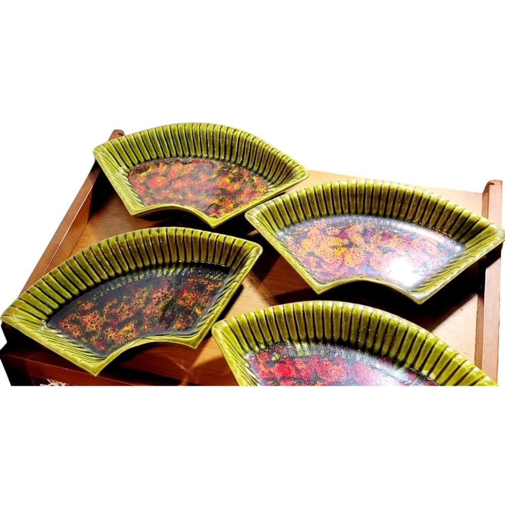 Vintage Chip and Dip Divided Serving Dishes 1970s California Pottery MCM - Picture 7 of 16
